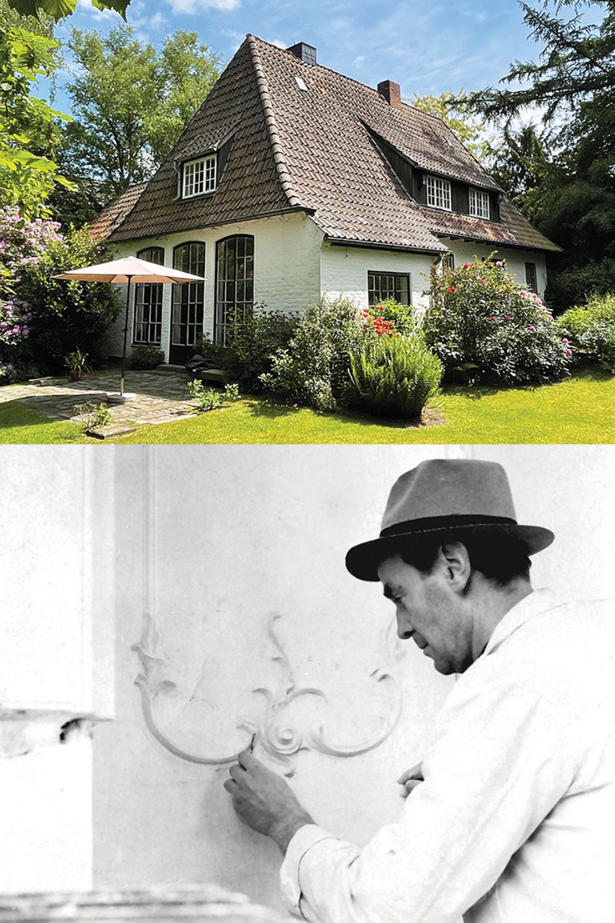 Kurt Lettow im Atelier bei der Arbeit